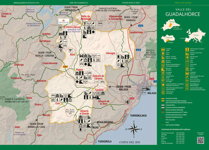 Mapa Valle de Guadalhorce